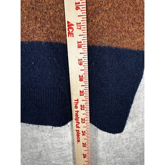 H&M Blue & Brown Striped Long Sleeve Color Block Sweater Women’s Size Small - Picture 5 of 7